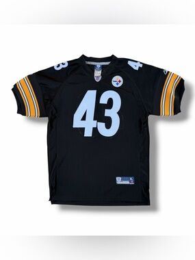 Youth Vintage Reebok Troy Polamalu Pittsburgh Steelers Black Jersey Size XL NFL